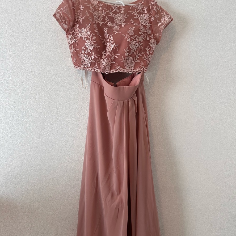 Pink Lace Two-Piece Dress